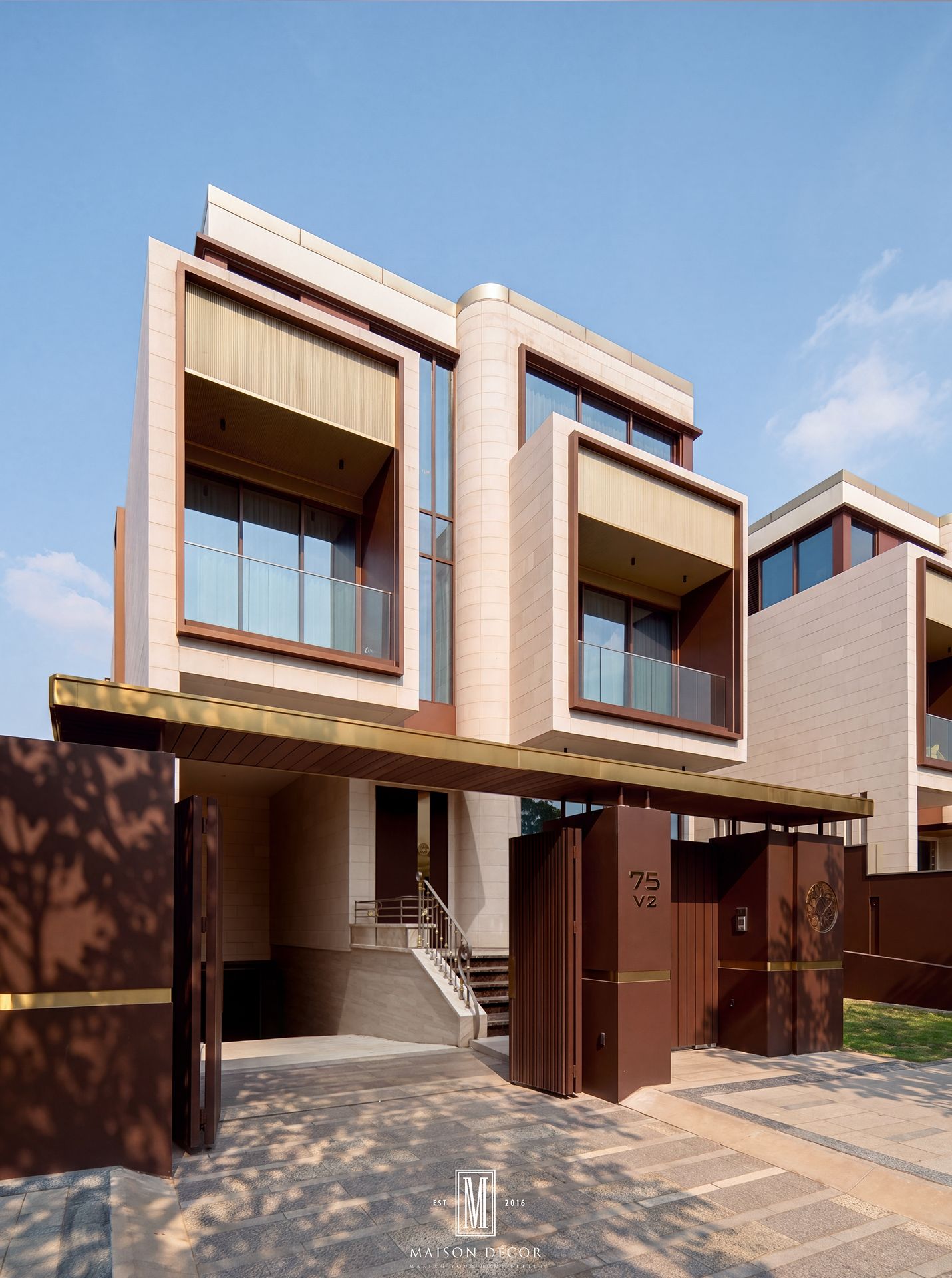 Hình khối kiến trúc biệt thự Modern Luxury Thiết kế kiến trúc mặt tiền biệt thự hiện đại