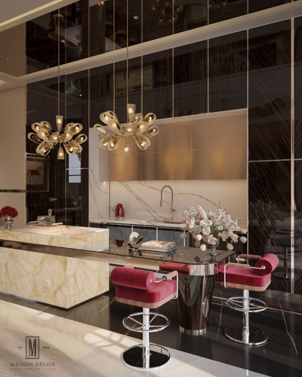 Thiết kế bếp khô bếp ướt biệt thự phong cách Modern Luxury