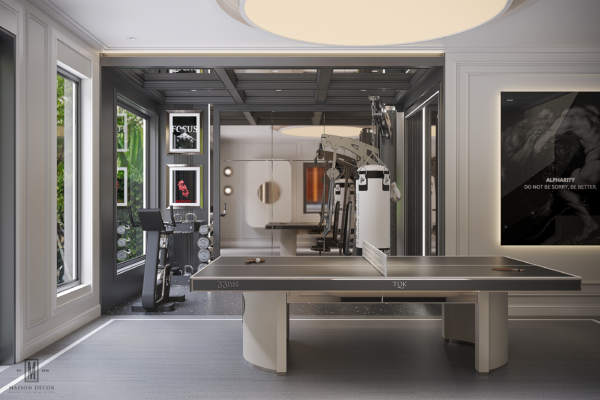 Thiết kế home gym biệt thự cao cấp với thiết bị Technogym